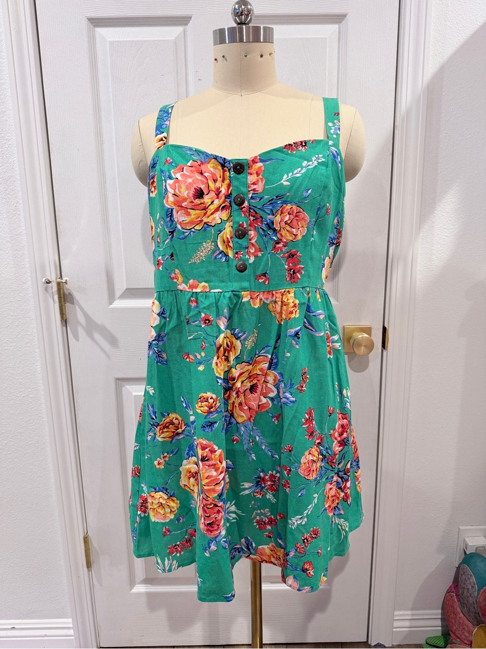 Forever 21 Multicolor Floral Print Dress in Green